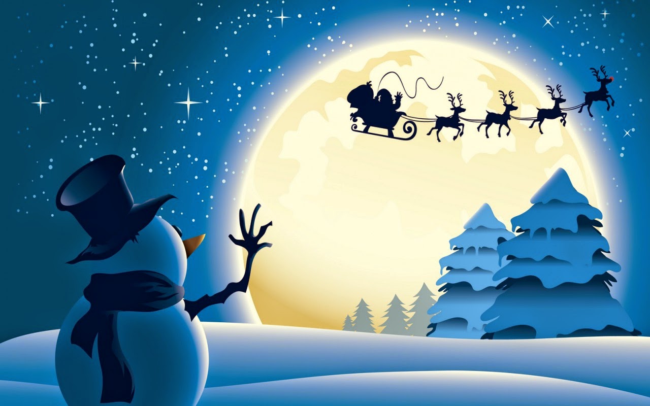 Snowman-says-bye-to-flying-santa-animation-image-picture